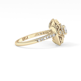Round Halo Vintage Art Deco & Pave Lab Grown Diamond Engagement Ring