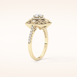 0.32 CT Round Shaped Halo Moissanite Engagement Ring
