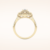 0.32 CT Round Shaped Halo Moissanite Engagement Ring