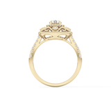 Round Halo Vintage Art Deco & Pave Lab Grown Diamond Engagement Ring