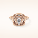 0.32 CT Round Shaped Halo Moissanite Engagement Ring