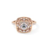 Round Halo Vintage Art Deco & Pave Lab Grown Diamond Engagement Ring