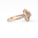 Round Halo Vintage Art Deco & Pave Lab Grown Diamond Engagement Ring