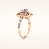 0.32 CT Round Shaped Halo Moissanite Engagement Ring