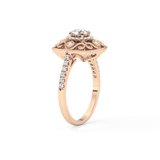 Round Halo Vintage Art Deco & Pave Lab Grown Diamond Engagement Ring