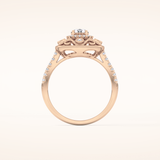 0.32 CT Round Shaped Halo Moissanite Engagement Ring