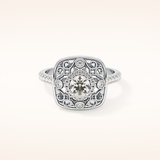 0.32 CT Round Shaped Halo Moissanite Engagement Ring