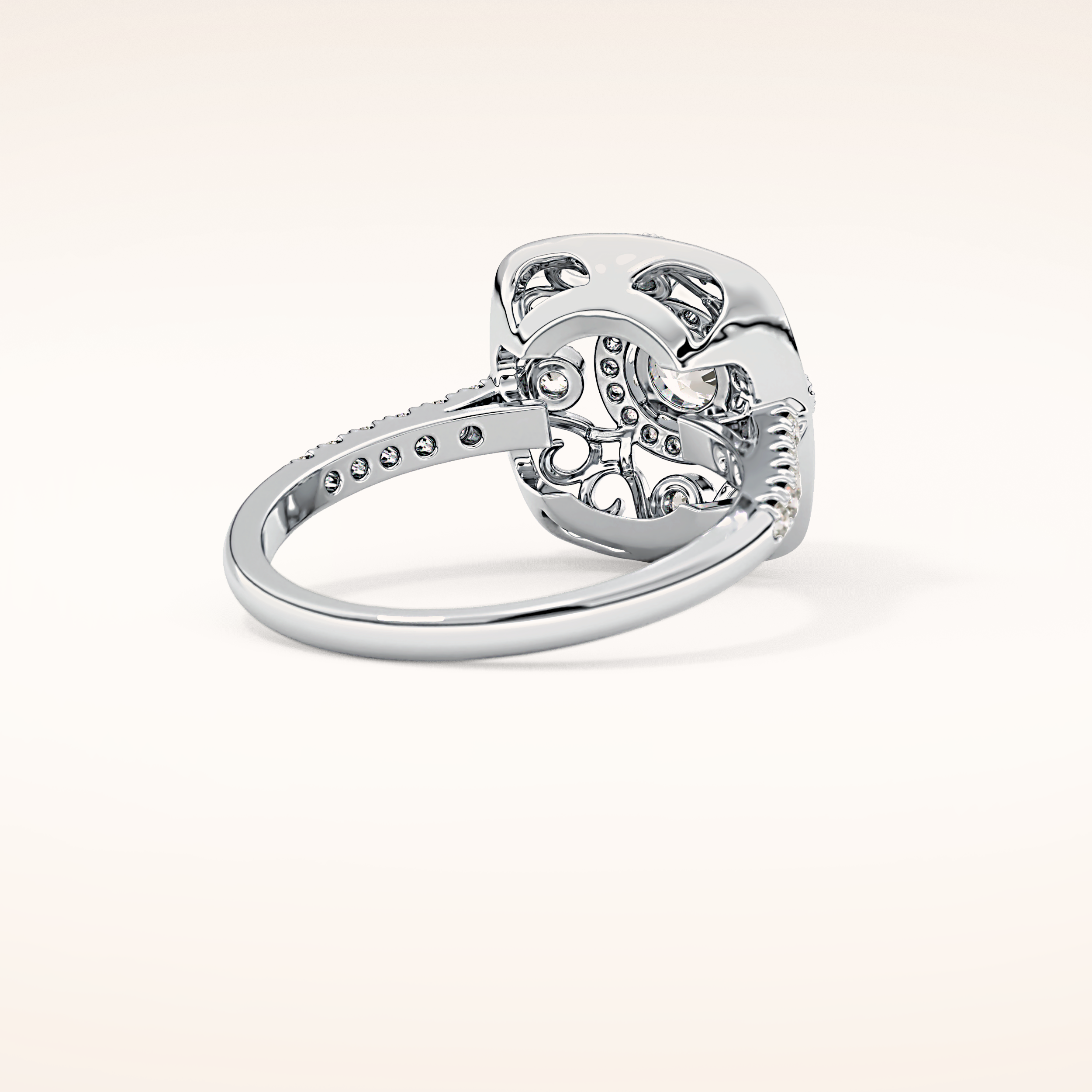 0.32 CT Round Shaped Halo Moissanite Engagement Ring