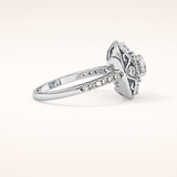 0.32 CT Round Shaped Halo Moissanite Engagement Ring