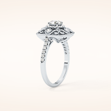0.32 CT Round Shaped Halo Moissanite Engagement Ring