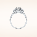 0.32 CT Round Shaped Halo Moissanite Engagement Ring