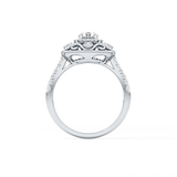 Round Halo Vintage Art Deco & Pave Lab Grown Diamond Engagement Ring