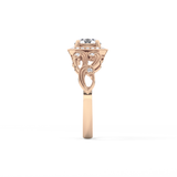 Round Halo Vintage Art Deco Lab Grown Diamond Engagement Ring