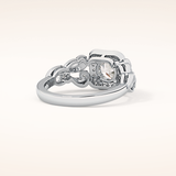 0.8 CT Round Shaped Halo & Art Deco Moissanite Engagement Ring