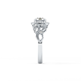 Round Halo Vintage Art Deco Lab Grown Diamond Engagement Ring