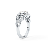 Round Halo Vintage Art Deco Lab Grown Diamond Engagement Ring