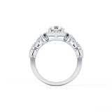 Round Halo Vintage Art Deco Lab Grown Diamond Engagement Ring