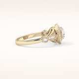 0.67 CT Round Shaped Halo & Pave Moissanite Engagement Ring