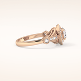 0.67 CT Round Shaped Halo & Pave Moissanite Engagement Ring