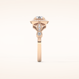 0.67 CT Round Shaped Halo & Pave Moissanite Engagement Ring