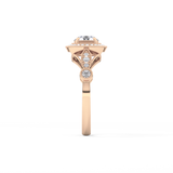 Round Halo & Pave Lab Grown Diamond Engagement Ring