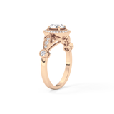 Round Halo & Pave Lab Grown Diamond Engagement Ring