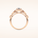 0.67 CT Round Shaped Halo & Pave Moissanite Engagement Ring