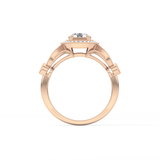 Round Halo & Pave Lab Grown Diamond Engagement Ring