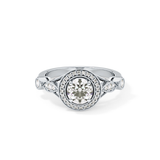 Round Halo & Pave Lab Grown Diamond Engagement Ring