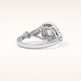 0.67 CT Round Shaped Halo & Pave Moissanite Engagement Ring