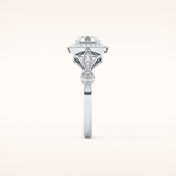 0.67 CT Round Shaped Halo & Pave Moissanite Engagement Ring
