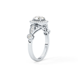 Round Halo & Pave Lab Grown Diamond Engagement Ring