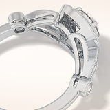 0.67 CT Round Shaped Halo & Pave Moissanite Engagement Ring