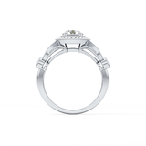 Round Halo & Pave Lab Grown Diamond Engagement Ring