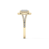 Emerald Halo & Split Shank Pave Lab Grown Diamond Engagement Ring