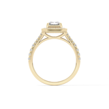 Emerald Halo & Split Shank Pave Lab Grown Diamond Engagement Ring