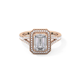Emerald Halo & Split Shank Pave Lab Grown Diamond Engagement Ring