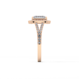Emerald Halo & Split Shank Pave Lab Grown Diamond Engagement Ring