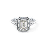 Emerald Halo & Split Shank Pave Lab Grown Diamond Engagement Ring