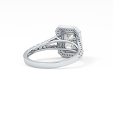 Emerald Halo & Split Shank Pave Lab Grown Diamond Engagement Ring