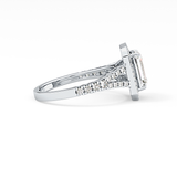 Emerald Halo & Split Shank Pave Lab Grown Diamond Engagement Ring