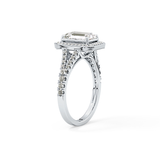 Emerald Halo & Split Shank Pave Lab Grown Diamond Engagement Ring