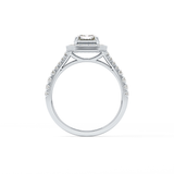 Emerald Halo & Split Shank Pave Lab Grown Diamond Engagement Ring