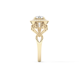 Round Halo & Vintage Art Deco Lab Grown Diamond Engagement Ring