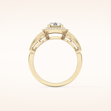 0.67 CT Round Shaped Halo & Pave Moissanite Engagement Ring