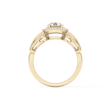 Round Halo & Vintage Art Deco Lab Grown Diamond Engagement Ring