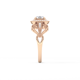 Round Halo & Vintage Art Deco Lab Grown Diamond Engagement Ring