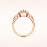0.67 CT Round Shaped Halo & Pave Moissanite Engagement Ring
