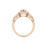 Round Halo & Vintage Art Deco Lab Grown Diamond Engagement Ring