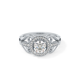 Round Halo & Vintage Art Deco Lab Grown Diamond Engagement Ring